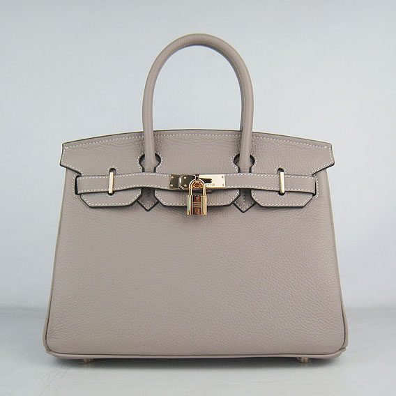 Replica Hermes Birkin 30CM Togo Leather Bag Grey 6088 On Sale